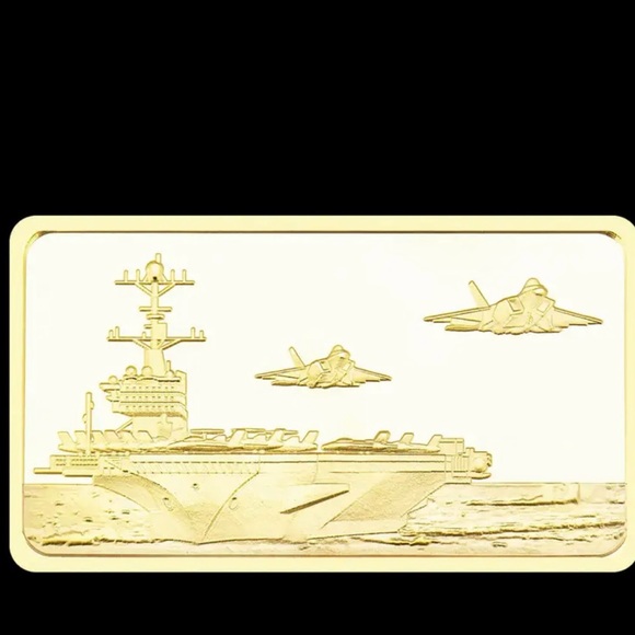 U.S. Navy rectangular Challenge Coin (new) Gold Tone - Picture 3 of 3